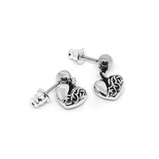 Chrome Hearts Sterling Silver 925 เครื่องประดับเงินแท้ ต่างหู Heart Drop Earring Code:CED038