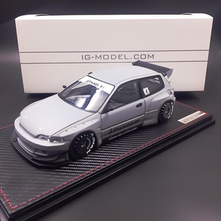 โมเดลรถจุดระเบิด 1:18 Honda Civic Eg6 Post-War สีเทาของเล่นสําหรับเด็ก-Ig1471