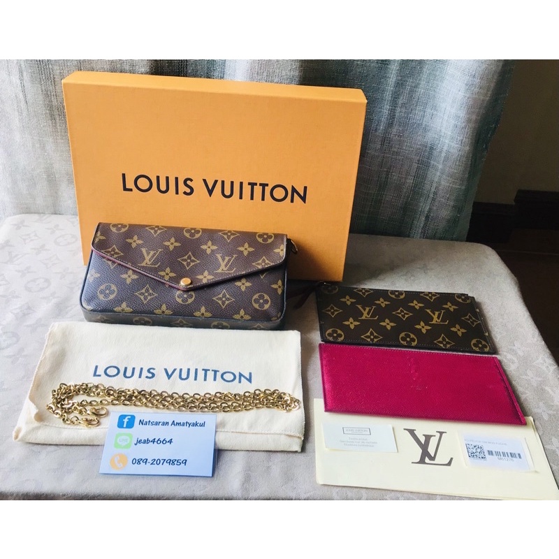 👜Uesd LV Felicie FÉLICIE POCHETTE Monogram ปี 18(Shop London)