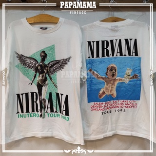 [ NIRVANA ] INUTERO TOUR 1993 เสื้อวง เสื้อร๊อค เสื้อทัวร์ เนอร์วาน่า papamama vintage