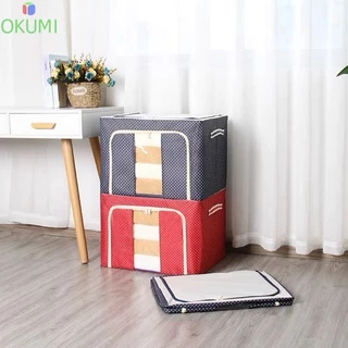 OKUMI_SHOP (ลุกค้าใหม่1 บาท) กล่องผ้าพับได้ เอนกประสงค์ อุปกรณ์จัดเก็บ ผ้าห่ม