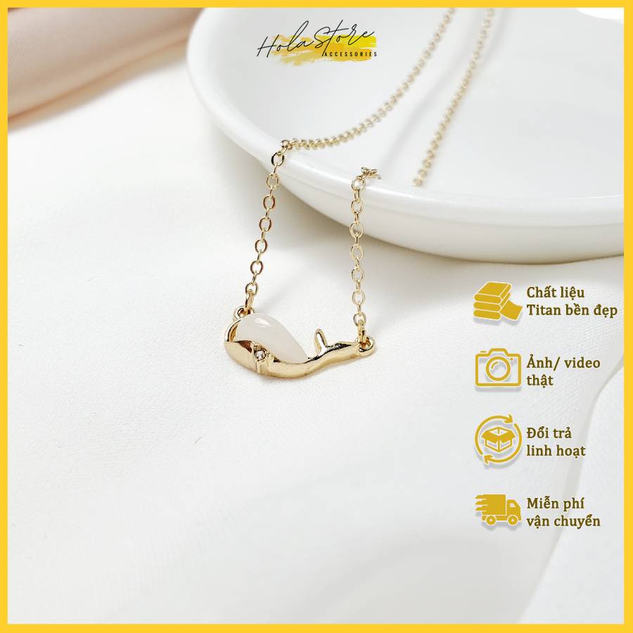 Hola Store สร้อยคอผู้หญิงพร้อมจี้ปลาโลมา (B20)