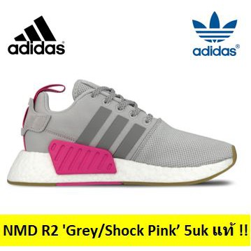 Adidas NMD R2 'Grey/Shock Pink’ 5uk มือ1 ของแท้ BY9317
