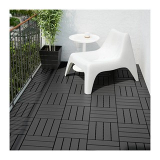 RUNNEN แผ่นปูพื้นกลางแจ้ง Floor decking, outdoor 30*30 cm  / 9 แผ่น (เทาเข้ม)