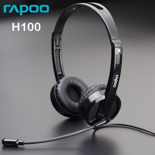 หูฟัง Rapoo H100 Plus Wired Stereo Headset  เชื่อมต่อ Port 3.5 mm