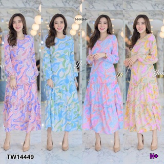 Maxi Dress เดรสยาว แขนยาวปลายแขนพองนิดๆ