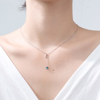 925 sterling silver star moon sexy Clavicle necklace Simple women Jewelry