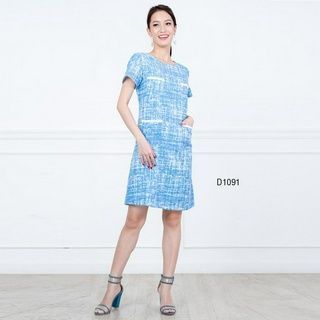 AMILA Dress AM-D1091 สูทติ้งทวิต แขนสั้น IGPU23-1