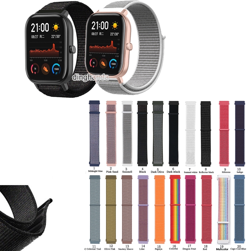 สายนาฬิกาข้อมือไนล่อน สําหรับ Huami Amazfit GTS 2e GTS2 mini GTS3 4 GTS4 mini Active 2 2S 3