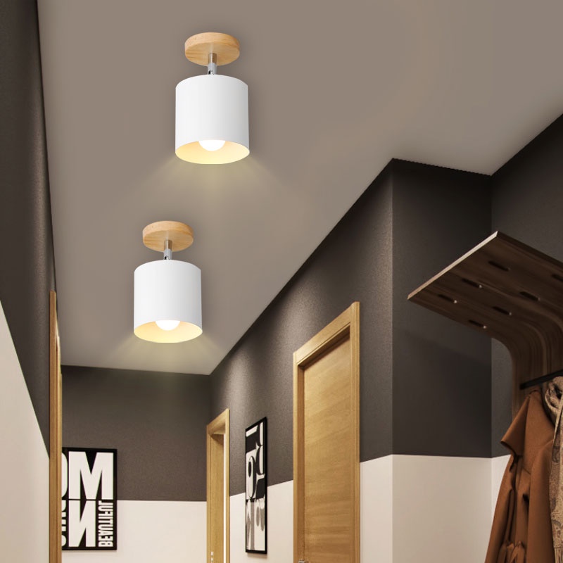 Nordic ห้องนอนโคมไฟเพดานโมเดิร์น Minimalist Creative 180 ° หมุนได้ห้องนั่งเล่นห้องนอนระเบียงระเบียงทางเดินโคมไฟ รูปที่ 9