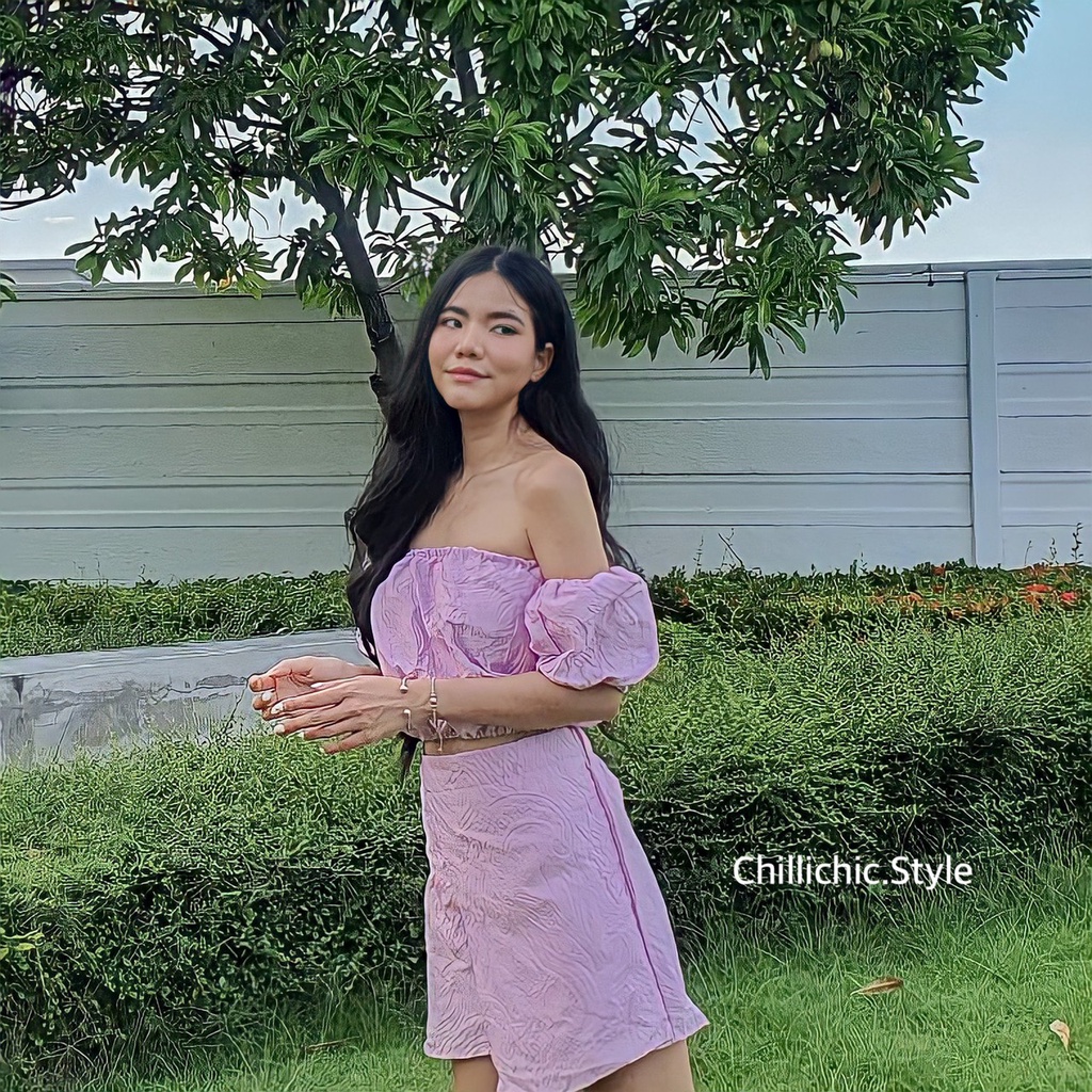 เซ็ทเกาะอก กระโปรงกางเกง ป้าย AKARA