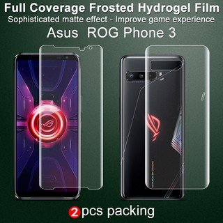 ฟิล์มกันรอยหน้าจอสําหรับ Asus ROG Phone 3 / ZS661KS / ROG Phone 3 Strix Matte Coverage Hydrogel TPU HD แบบเต็ม เมมเบรนหลัง