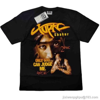 CZH เสื้อวง 2Pac Hip Hop T-shirt สีดำ ไม่หดไม่ย้วยไม่ขึ้นขน oversize SML