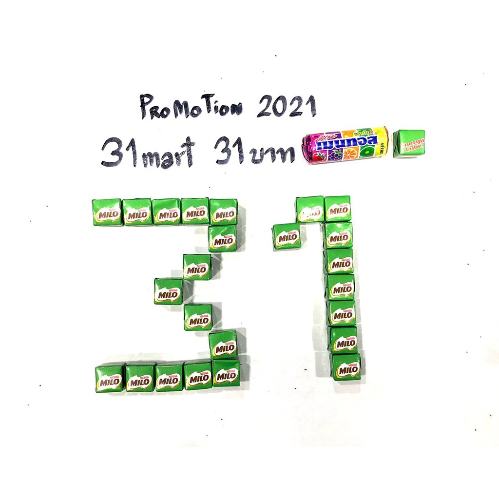 🍀☘️ Promotion 31mart 31baht🍬🍫🍪🎉🔥โปรโมชั่น 31บาท สุดจี๊ด เซต1 🔥💞 ไมโลคิว 10 เม็ด ฟรี 1แถว เมนทอสมินิ 