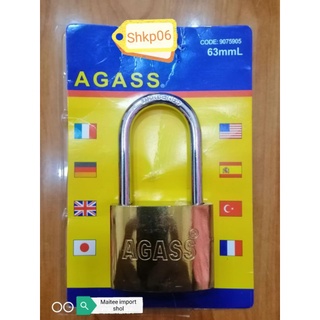 AGASA แม่กุลแจขนาด 63 mml.พร้อมลูกกุญแจ 3 ลูก code : 9075905 ทองเหลืองแท้ไม่เป็นสนิม พร้อมส่งจากเมืองไทย