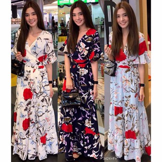 Maxxi Dress งานแม็กซี่เดรสยาว แขนระฆัง (โค้ดช้อปฟรี 130 บาท)