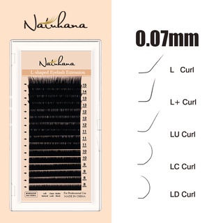 NATUHANA 8-15 Mix L L+ LC LD LU 0.07mm ขนมิ้งค์ ขนตาปลอม ขนต…