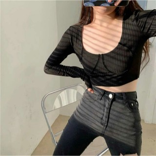 เสื้อแขนยาว คอU ทรงสวย ใส่สวยมากค่า