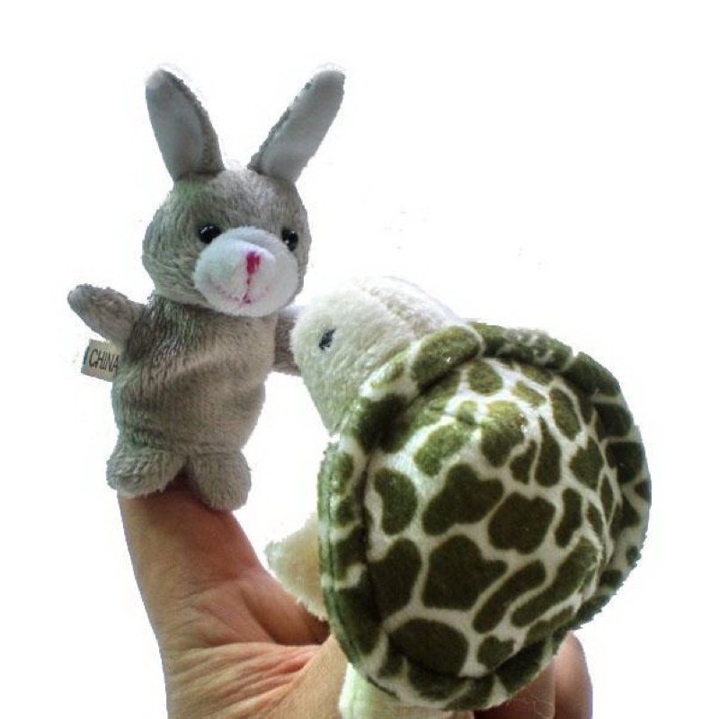 พร้อมส่ง ตุ๊กตานิ้วมือ หุ่นมือ ชุดกระต่ายกับเต่า ใช้เล่านิทาน เสริมสร้างการเรียนรู้พัฒนาการเด็ก