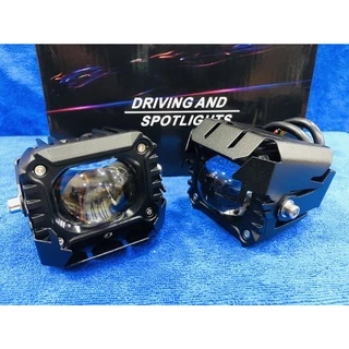 NEW แพ็ค 2ชิ้น ไฟโปรเจคเตอร์ ไฟหน้ารถยนต์ มอเตอร์ไซค์ LED DC 9V-36V สว่างมาก 2สเต็ป (สีขาว+สีเหลือง)