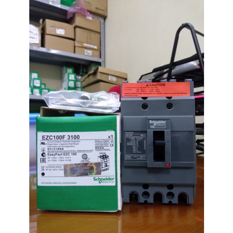 MCCB/BREAKER EZC100F 100A 10KA 3POLE. ไม่มีอ้างอิง. EZC100F3100