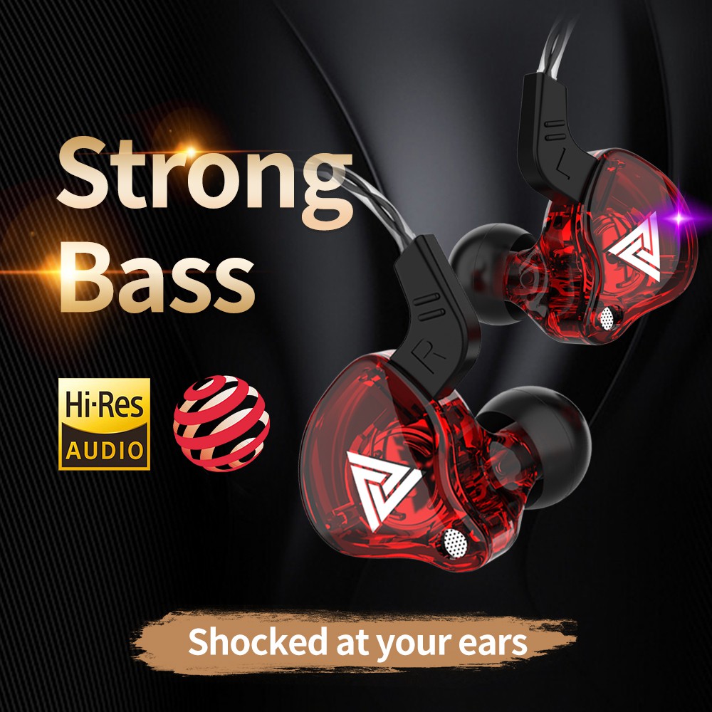 QKZ หูฟัง AK6 Earphone Sport Earbuds Stereo หูฟังอินเอียร์ ระดับเสียง HI-FI ไมค์เพิ่ม/ลดเสียง สายยาว 1.2 เมตร