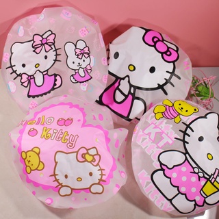 【Ready Stock】Ladies Cartoon Adult Shower Cap Creative Hello Kitty Shower Cap Reusable Waterproof Cap