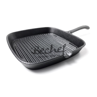 กระทะเหล็กหล่อมีร่อง SQUARE CAST IRON GRILL PAN (9.44 นิ้ว): IR0683