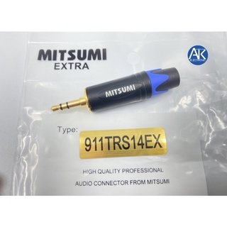 1ชิ้น MITSUMI EXTRA 911TRS14-EX ปลั๊ก TRST 3.5 มิล หัวแจ๊ค 3.5 สเตอริโอ TR-ST ขั้วทอง ปลั๊กไมค์สเตอริโอ มินิแจ๊ค 3.5 mm.