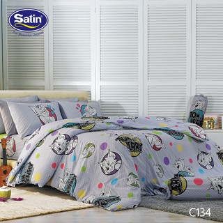 Satin Junior ผ้าปูที่นอน 6 ฟุต 5 ชิ้น (ไม่รวมผ้านวม) No.C134 Tom&amp;Jerry