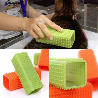 Hollowed Rectangle แปรงซิลิโคน Dog Cat Remover ขนสัตว์ทำความสะอาดเครื่องมือสัตว์เลี้ยง