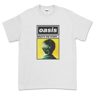 Oasis - What Hayu Aposhayu S The Story Morning Glory เสื้อยืดลําลองแขนสั้นพิมพ์ลาย | Oasis - Whats The Story Morning Gl