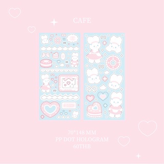 cafe sticker สติกเกอร์ไดคัท