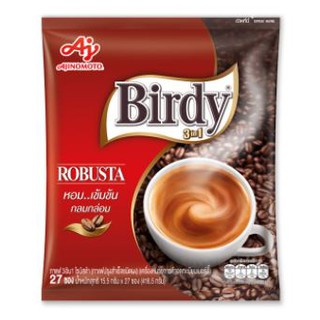 เบอร์ดี้ โรบัสต้า 3in1 ขนาด 15.5กรัม ยกแพ็ค 27ซอง กาแฟปรุงสำเร็จ BIRDY ROBUSTA  Coffee