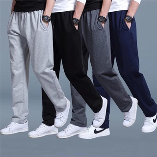 L-5XL กางเกงผู้ชาย Mens Plain Jogger Pants Japanese Loose Drawstring Sports Long Pants