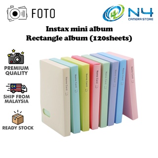 Fuji film Instax Mini อัลบั้มรูป ทรงสี่เหลี่ยมผืนผ้า อเนกประสงค์ (120 แผ่น) (ขนาดกระเป๋า: 9 ซม. x 5.5 ซม.)