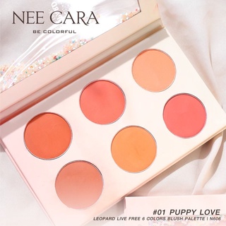 นีคาร่า คัลเลอร์ บลัช พาเลท Nee Cara 6 Color Blush Palette 4.5g*6 #N606