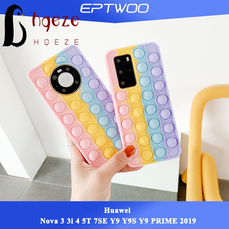 เทศกาลสงกรานต์ EPTWOO For Huawei Nova 5T 7SE 7 3 3i 4 Y9 Y9S Y9 PRIME 2019 Phone Case Pop It Fidget Toy Soft Silicone Back Cover Shockproof Popit Casing MSXF-01