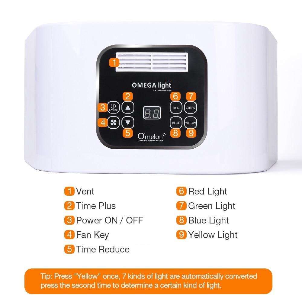 ไฟเจ็ดสี เครื่องโฟตอน pdt โคมไฟ led สําหรับรักษาสิว หน้ากากใบหน้า Omega PDT led ราคา ถูกที่สุด ดีลบีเคเค แกลเลอรีภาพที่ 7