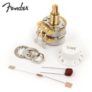 Fender® TBX Tone Control Potentiometer Kit ปุ่มโทน แบบซ้อน 250K/1Meg สีขาว ของแท้ 100% ( Genuine Parts, Tone Knob ) + มา