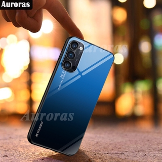 Auroras เคสโทรศัพท์มือถือกระจกนิรภัยสําหรับ Oppo Reno 4