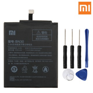 แบตเตอรี Xiao mi BN30 แบตเตอรี่สำหรับ Xiao mi redmi Hong mi 4A Redrice 4A BN30 ของแท้เปลี่ยนแบตเตอรี่ 3120mAh + เครื่องม