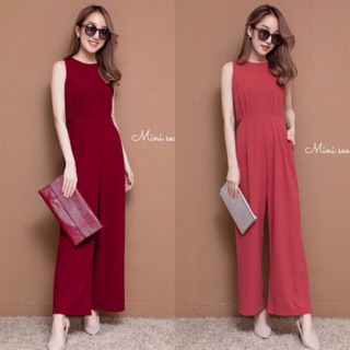 MN101🌹Sleeveless Jumpsuit จั๊มสูทกางเกงแขนกุด