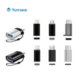 หัวแปลง USB 3.0 ประเภท C OTG อะแดปเตอร์ USB C ชายไปยัง IOS/Type-C/Micro USB Female Converter  ไปยัง USB Converter