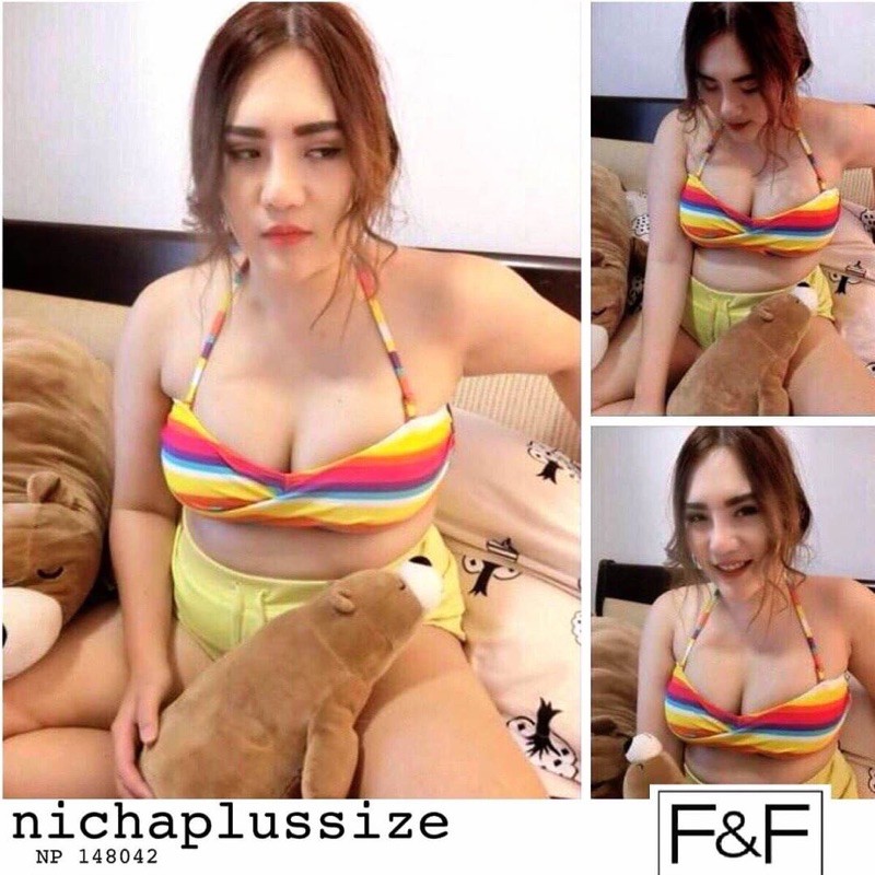 Bigsize BRAลายรุ้ง อก42-44” แบรนด์ F&F แท้ BigsizeTH N1480042