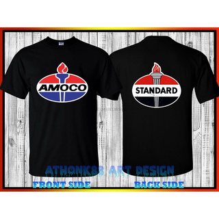 เสื้ เสื้อยืด พิมพ์ลายกราฟฟิค Amoco Fuels Amoco Standard American Gas แฟชั่นสําหรับผู้ชายS-5XL