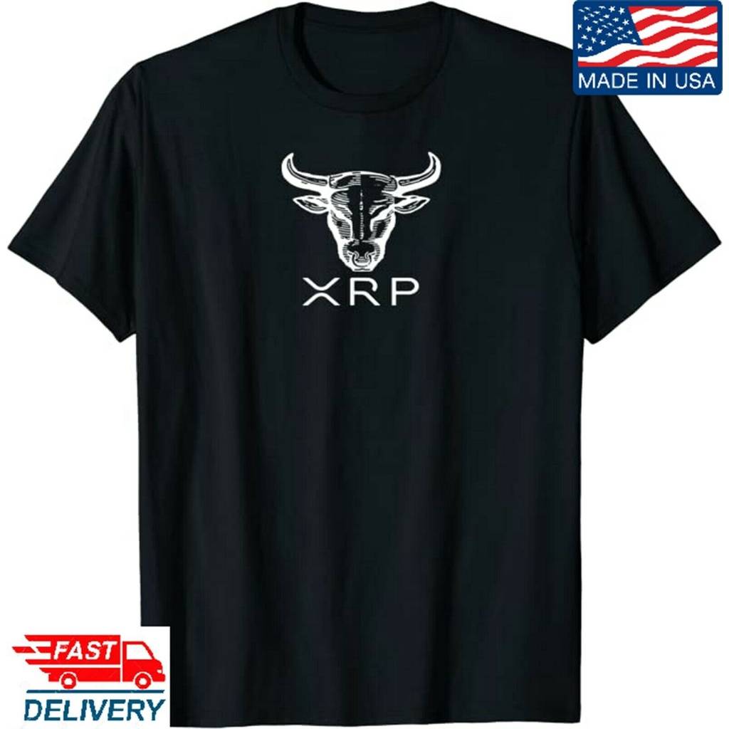 Ripple Xrp Bull Bitcoin Crypto บุคลิกภาพที่กําหนดเอง Xrp Ripple เหรียญผ้าฝ้ายเสื้อยืดสําหรับชายผู้ถื