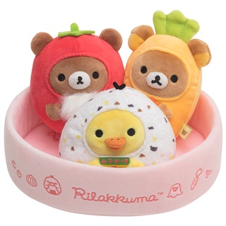 เซ็ตตุ๊กตา Rilakkuma Bento Series มี 3 ตัวในเซ็ต พร้อมกล่องเบนโตะ ขนาด 5 x 16.5 x 15 ซม.