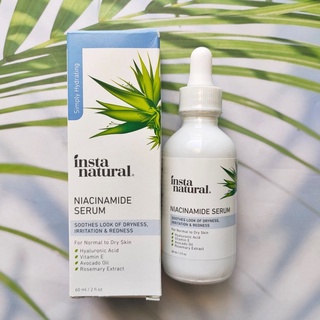 ไนอาซินาไมด์ เซรั่ม Niacinamide Serum for Normal to Dry Skin 60 mL (InstaNatural®) ปลอบประโลมผิวและป้องกันการระคายเคือง รอยแดง ให้ความชุ่มชื่น