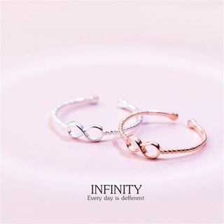 s925 Infinity ring แหวนเงินแท้ ใส่สบาย เป็นมิตรกับผิว สามารถปรับขนาดได้